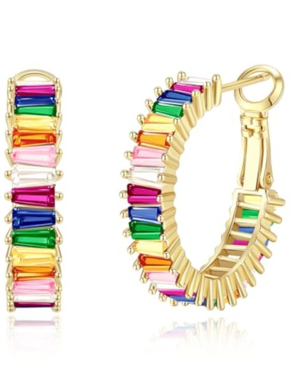 Trendy 14K Gold Plated Hoop Earrings for Women, Chunky Gold/Silver Earrings